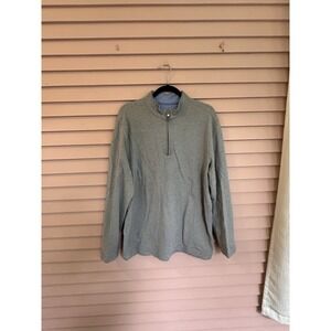 Mizzen+Main 1/4 Zip Pullover‎ Green Long Sleeve Size Large L Rayon Nylon Spandex